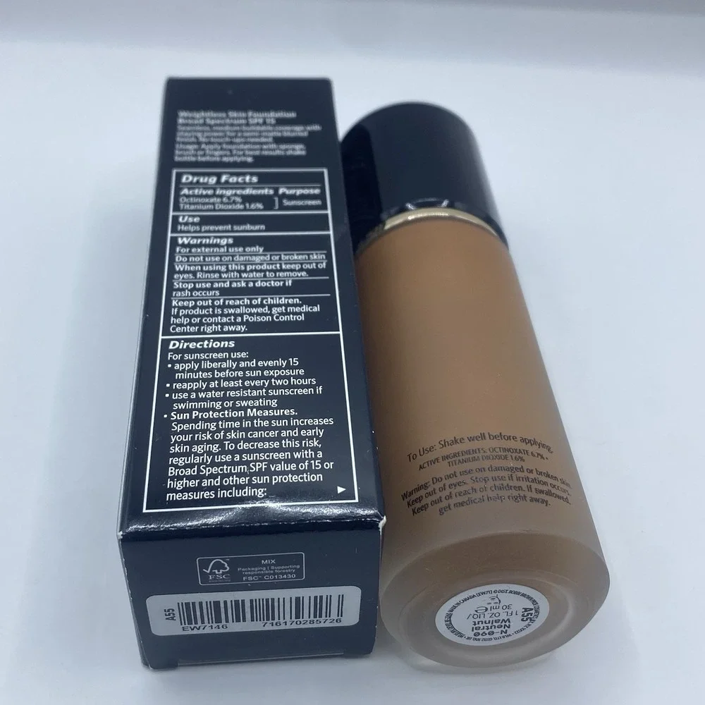 Bobbi Brown Weightless Skin Foundation SPF15 N-090 Neutral Walnut 30ml Full Size